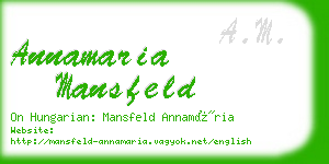 annamaria mansfeld business card